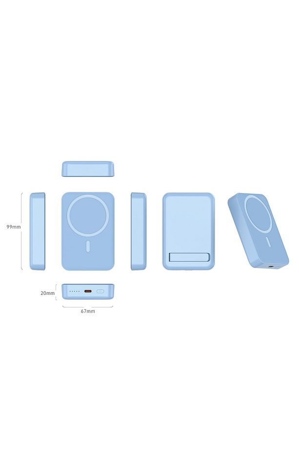 Nt-pw32 15w 20w Pd 10000 Mah Magsafe Taşınabilir Hızlı Şarj Aleti Powerbank - Mavi - 1