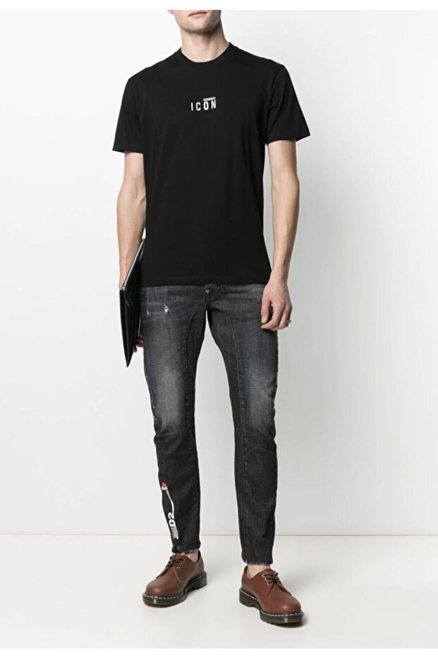 Pánské černé tričko Regular - 2