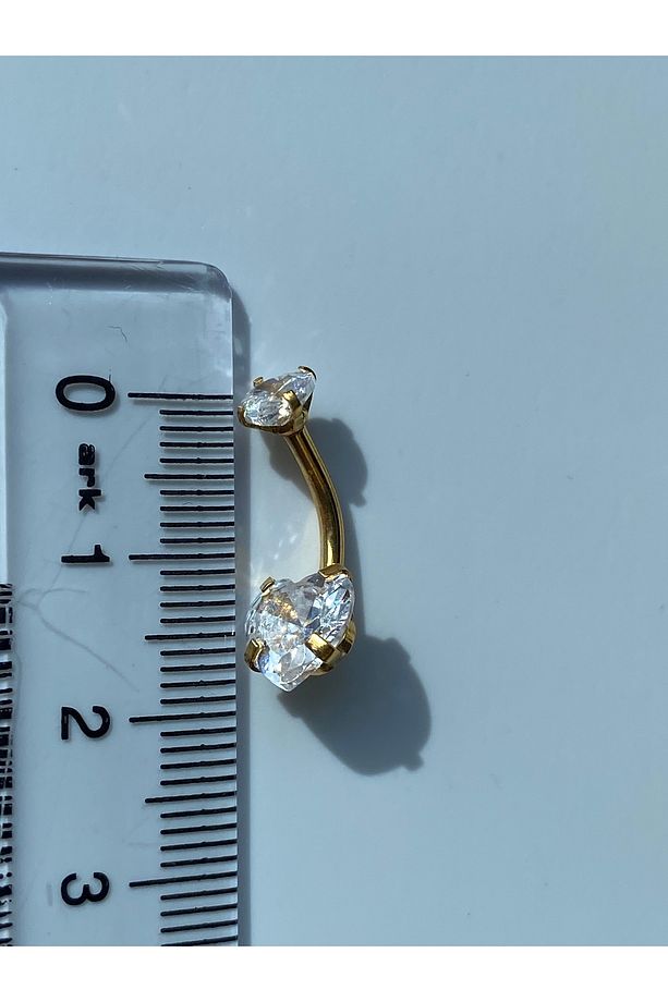 Kalp Çelik Göbek Piercing - 9