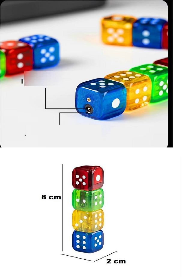 1 Adet Işıklı 4 Zar Figür Çakmak Şık Renkli Çakmak Özel Hediyelik Koleksiyon Çakmak - 4