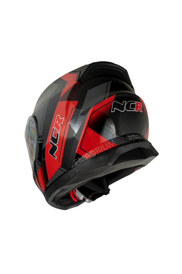 Icon Çene Açılır Kask(KIRMIZI-SİYAH) - 5