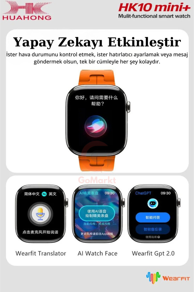 HK 10 Mini Plus 41mm Amoled Ekranlı Akıllı Saat 3 Kordonlu - 4