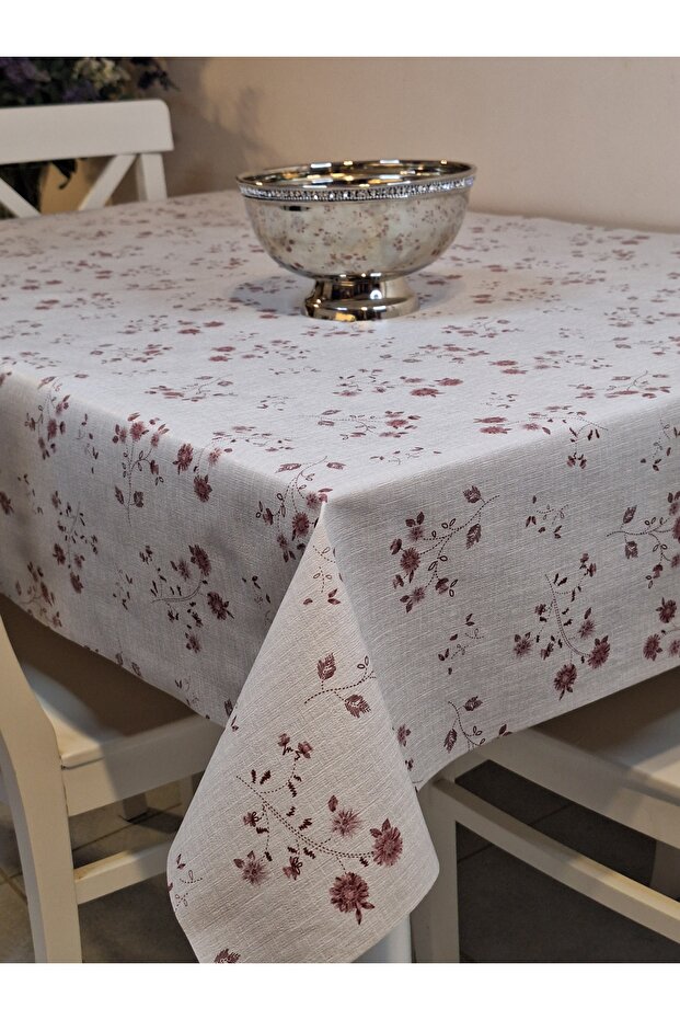 Fiber Pvc Oilcloth - Patterned Erasable Tablecloth (Claret Red)