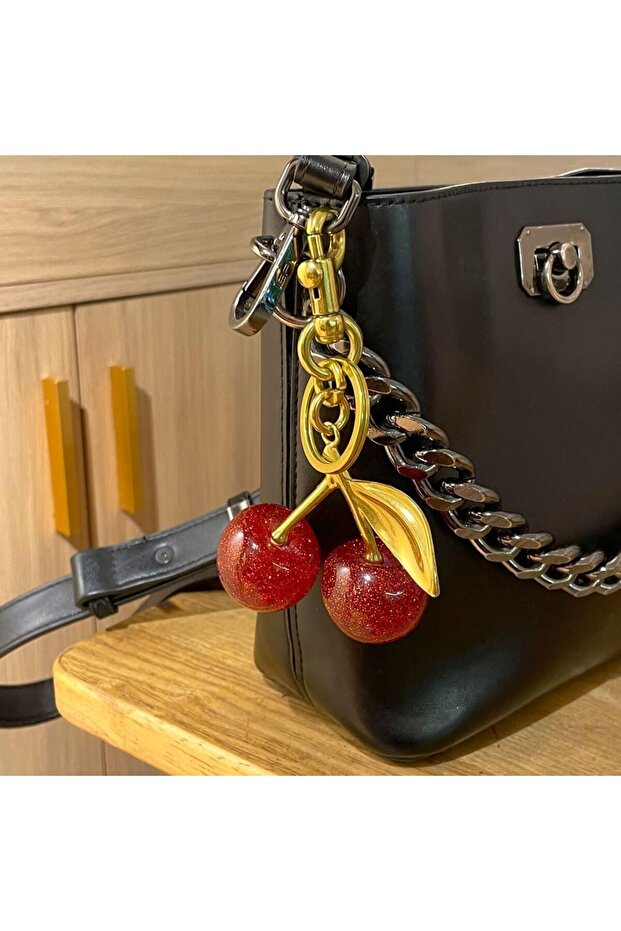 Golden Big Cherry Talisman for Valentine's Day - Wallet and Purse Charm