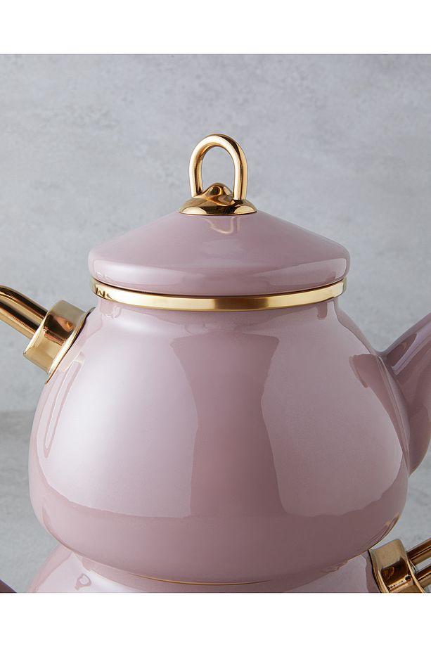 Isidora Emaye Çaydanlık 1,1 Litre + 2,3 Litre Gül Kurusu - 3