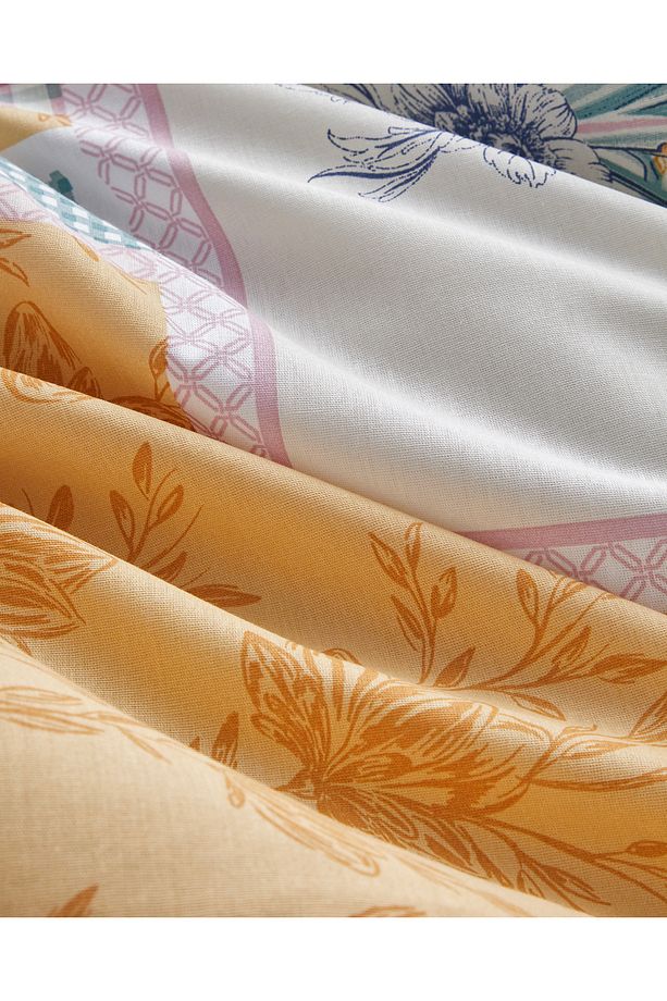 Patch Bouquet Pamuklu Çift Kişilik Nevresim Seti 200x220 cm Yeşil-Sarı - 5