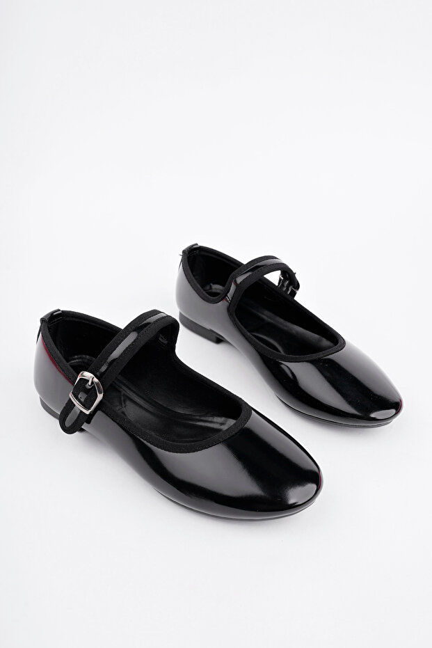 Women's Black Patent Leather Simple Comfortable Work-Home-Daily Ballerinas