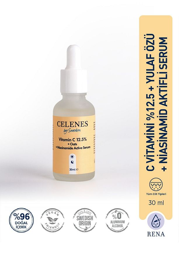 Aydınlatıcı Ve Cilt Tonu Eşitleyici Rena C Vitamini Serum - Yulaf Özü Niacinamide 30 ml - 1