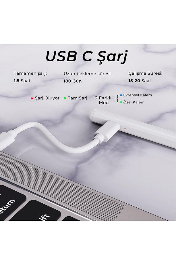 Sp02w Universal Android Ve Ipad Tablet Uyumlu Dokunmatik Bluetooth Stylus Yazı Ve Çizim Kalemi B - 6