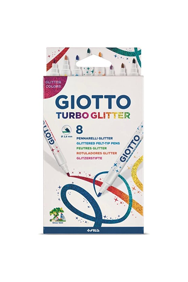Gıotto Turbo Glitter Felted Pen 8 Pieces