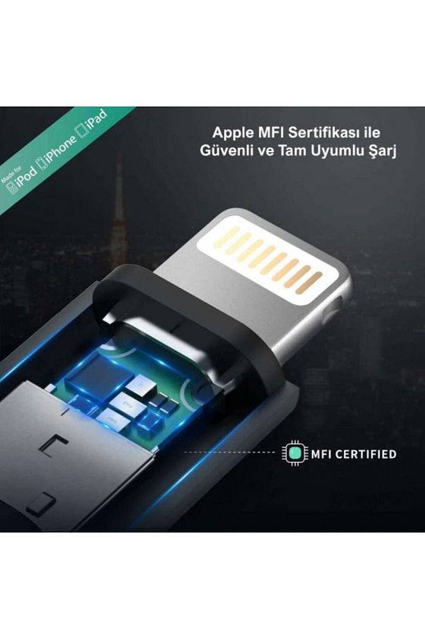 3'ü 1 Arada Örgülü Iphone Lightning Type-c Micro Usb Şarj Kablosu 1.5 Metre - 3