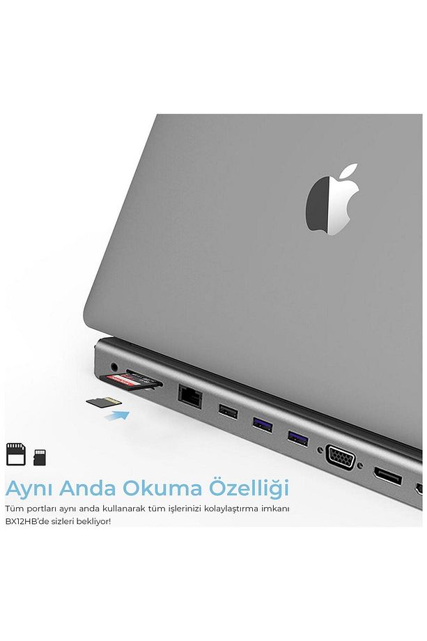 Type-c Hdmı Vga Dp Ethernet Kart Okuyucu Usb Dönüştürücü - 5
