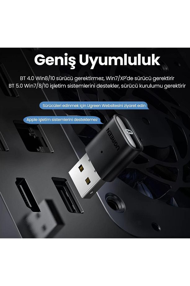 Mini Usb Dongle Bluetooth 5.0 Adaptör Siyah - 6