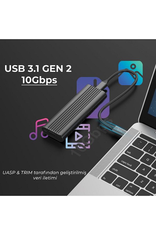 BX05HD Aluminyum Kasa Type-C 3.1 Gen2 to PCIe NVMe M.2 SSD Disk Kutusu 2230 /2242 / 2260 / 2280 SSD - 2