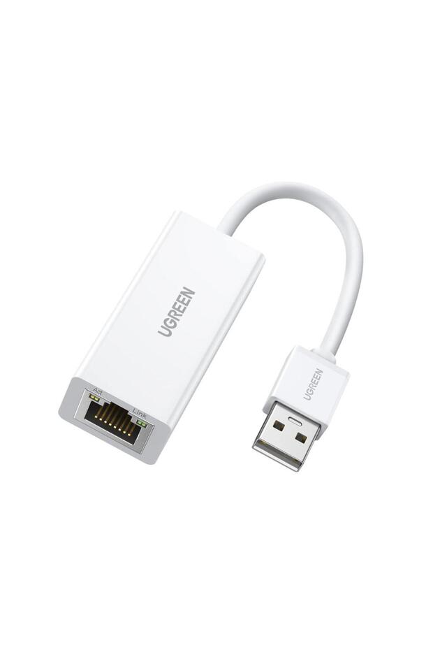 Usb 2.0 Pc Mac Konsol Tv Box Ethernet Adaptörü Beyaz - 1