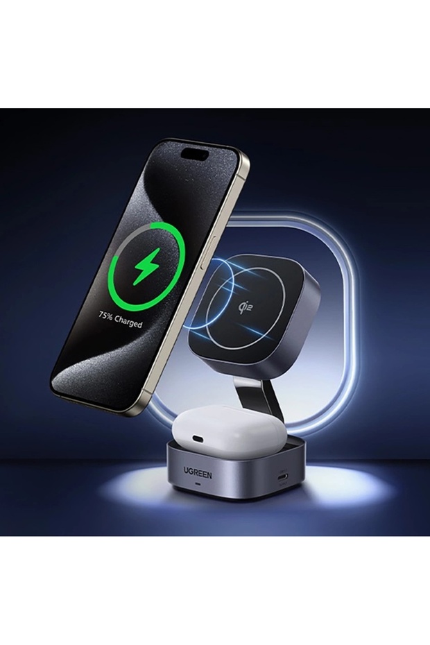 2-in-1 MagSafe Kablosuz Hızlı Şarj Standı - 35316 - 5