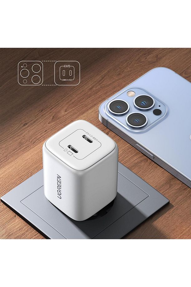 Nexode 45w Usb Type-c Qc 4.0 Pd Gan X 2 Portlu Hızlı Şarj Cihazı Beyaz - 5