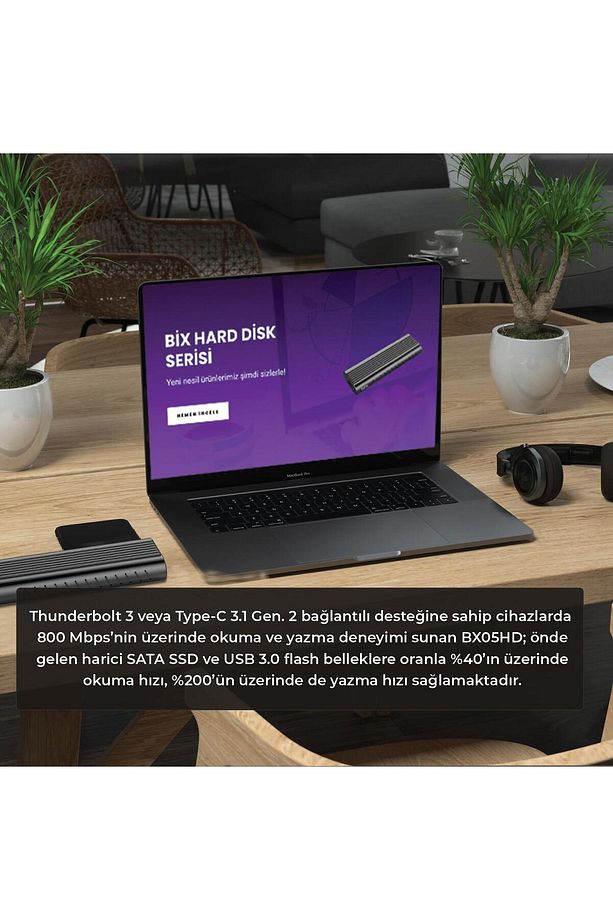 BX05HD Aluminyum Kasa Type-C 3.1 Gen2 to PCIe NVMe M.2 SSD Disk Kutusu 2230 /2242 / 2260 / 2280 SSD - 5