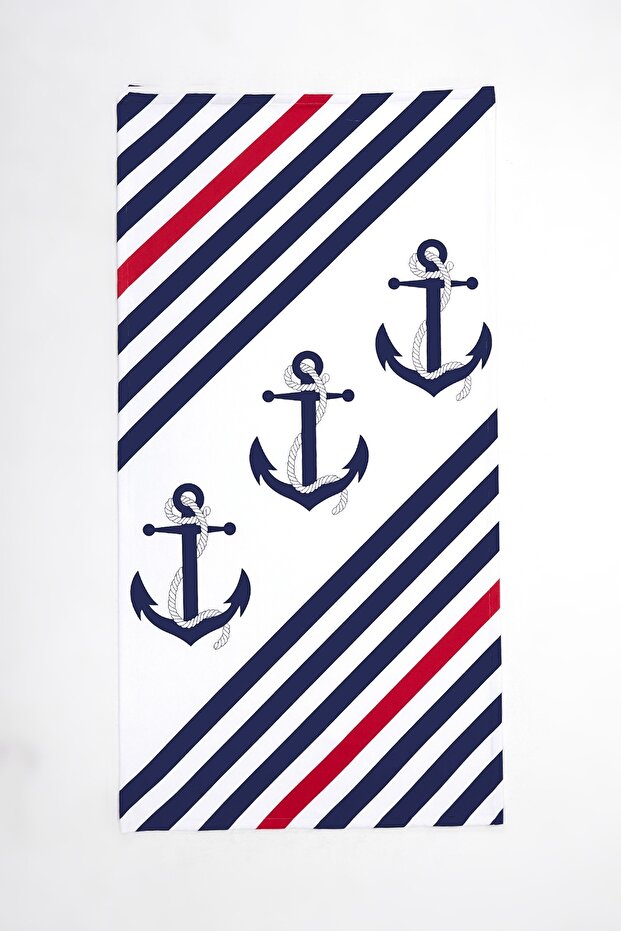 Beach Towel - Anchor Patterned - 2