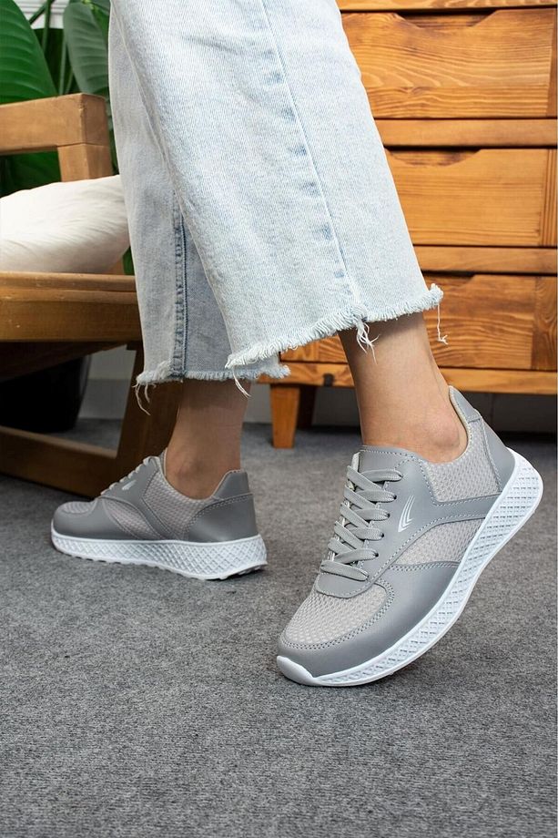 Kadın Erkek Unisex Kalın Taban Yazlık Fileli Hafif Rahat Esnek Taban Sneaker Spor Ayakkabı - 3