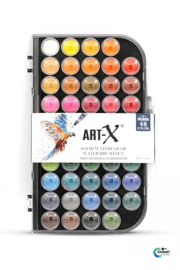 Art-x Sulu Boya Canlı Renkler Profesyonel Pigment 48 Renk - 1