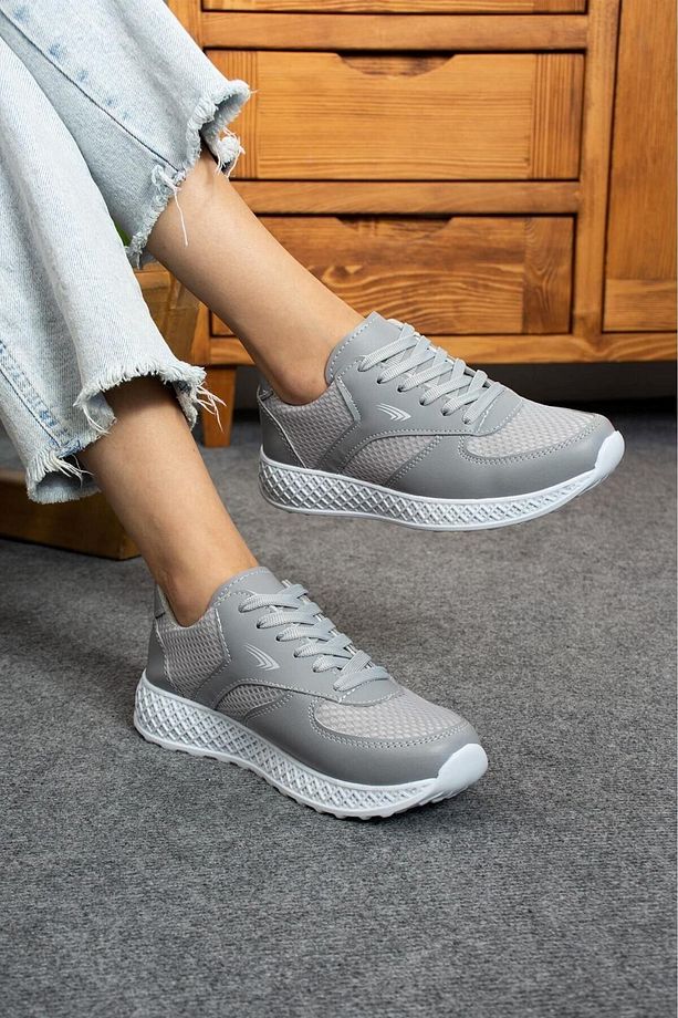 Kadın Erkek Unisex Kalın Taban Yazlık Fileli Hafif Rahat Esnek Taban Sneaker Spor Ayakkabı - 2