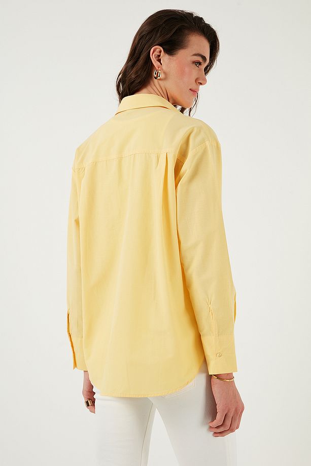 Pamuklu Regular Fit Önü Kısa Arkası Uzun Oval Kesim Gömlek GÖMLEK CF25S163867 - 8
