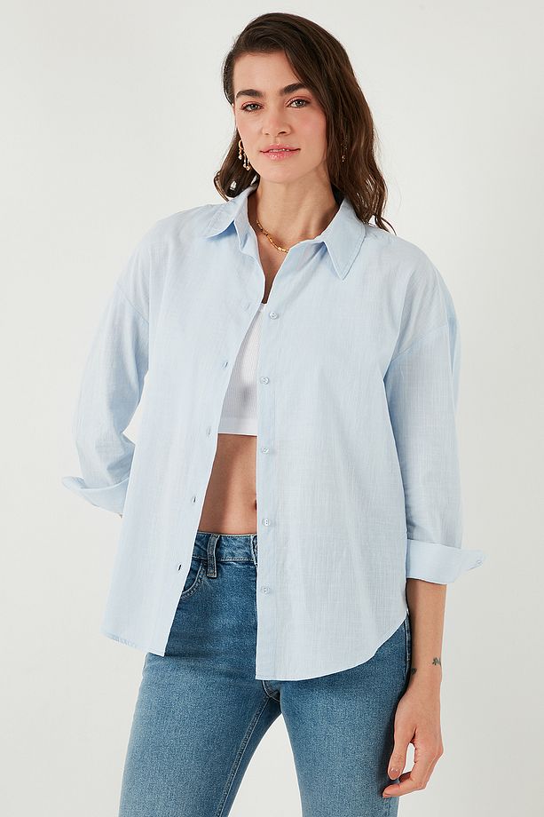 Pamuklu Regular Fit Uzun Kollu Düz Gömlek GÖMLEK CF25S168305 - 4