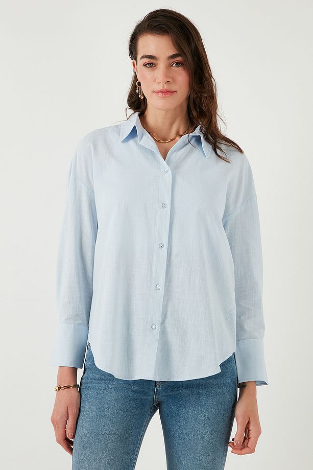 Pamuklu Regular Fit Uzun Kollu Düz Gömlek GÖMLEK CF25S168305 - 7