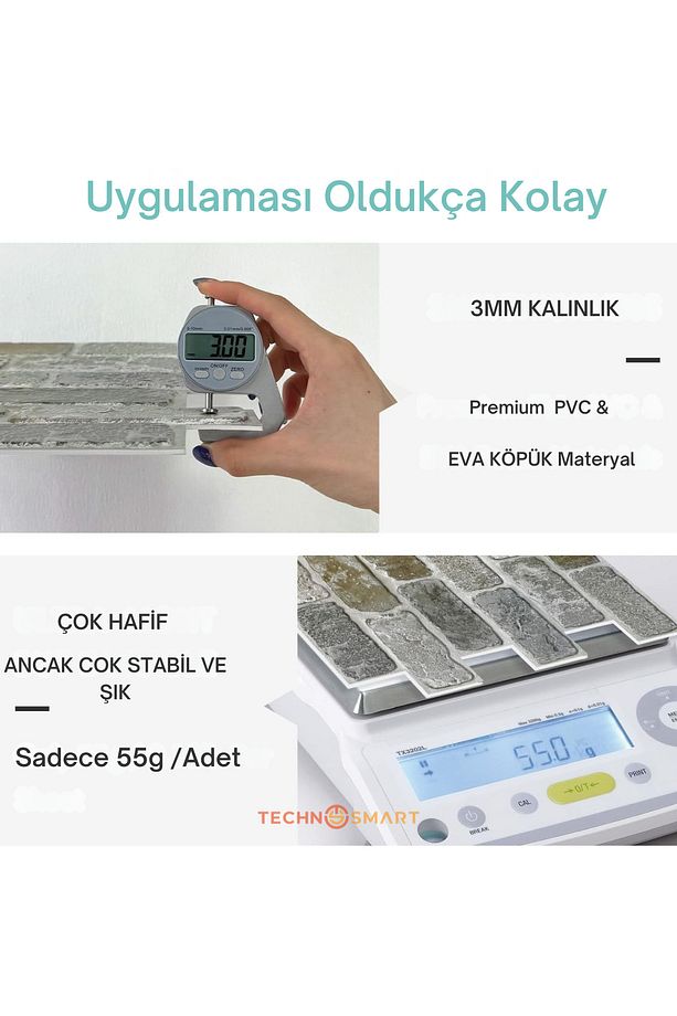 30X30cm 6Adet 3D Kendinden Yapışkanlı Duvar Kağıdı Kaplama Mutfak Banyo 1paket 0,54 m2 - 7