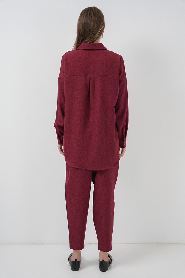 6622 Model Claret Red Linen Set of Two - 7