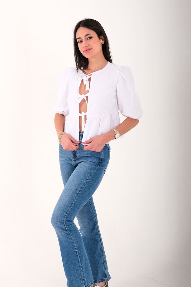 KADIN İSPANYOL PAÇA MARKA JEAN PANTOLON-MAVİ - 3