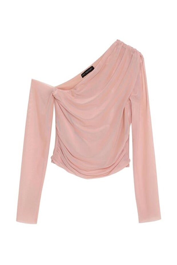 Tulle Detailed Blouse Beige