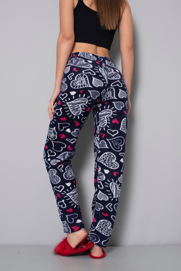 Thick Fleece Fabric Elastic Waist Women's Pajama Bottoms