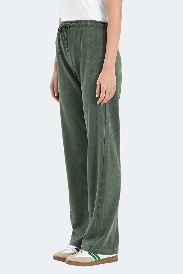 Vespera Women's Wide Leg Khaki Sweatpants
