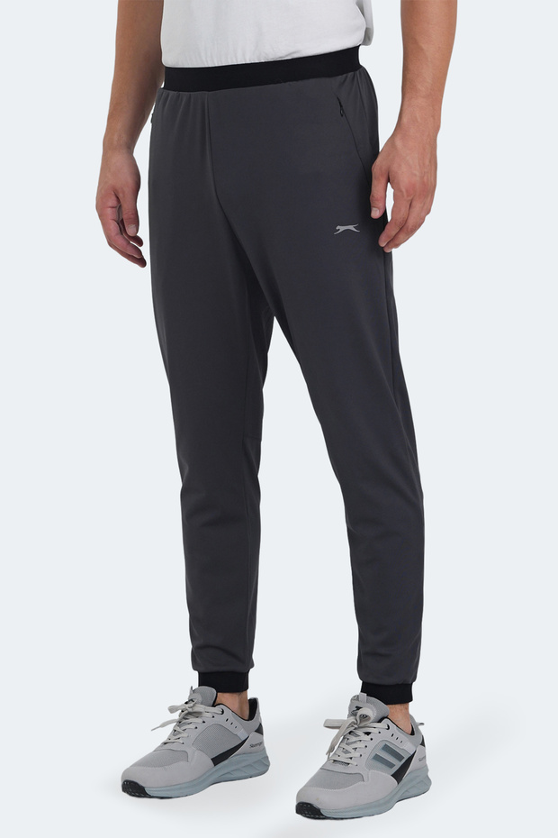 Vary in Men's Zipper Pocket Slim Fit Dark Gray Sweatpants