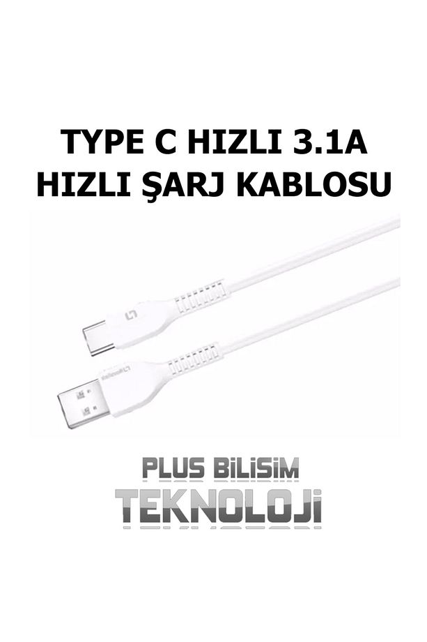 Type C Hızlı Şarj Kablosu 3.1A 1 Mt. Fast Charger, Hızlı Data Transferi Plus Bilişim - 1