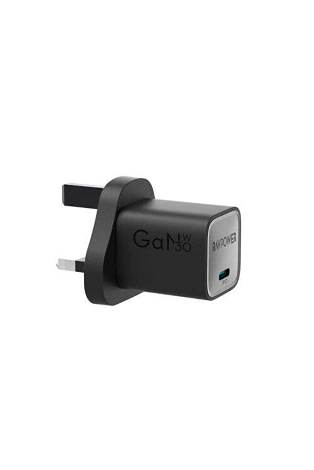 شاحن حائط RAVPower PD30W GaN باللون الأسود