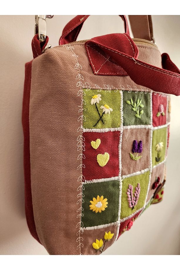 Nakış İşlemeli Patchwork  Çanta ve Cüzdan %100 Handmade - 5