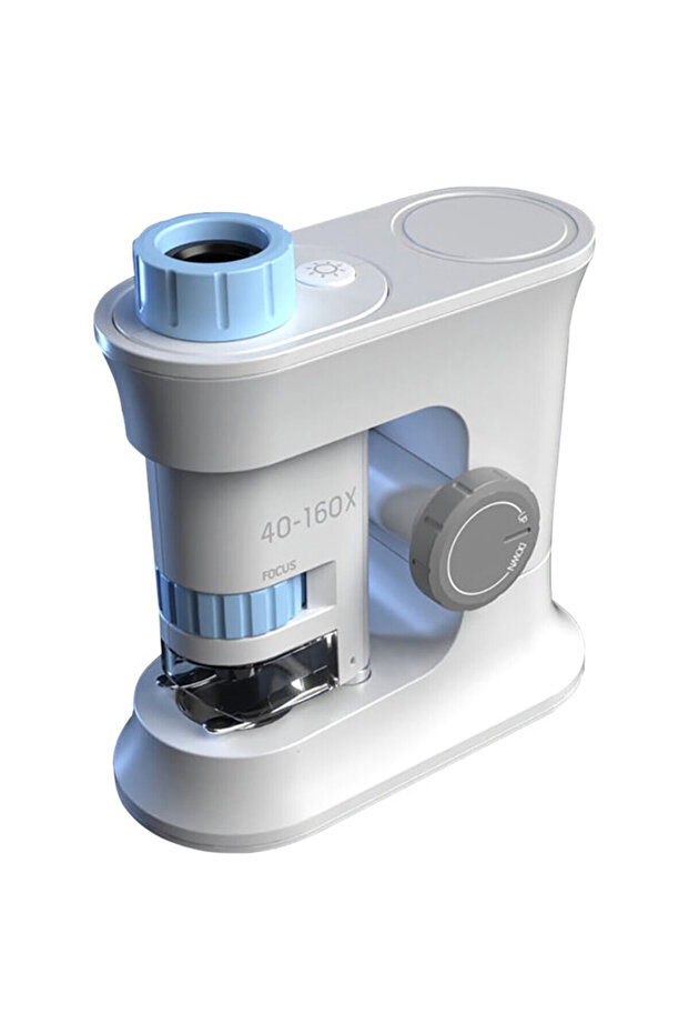 Scientific Portable Optical Microscope Toy(40-160X Zoom), STEM Series-Blue