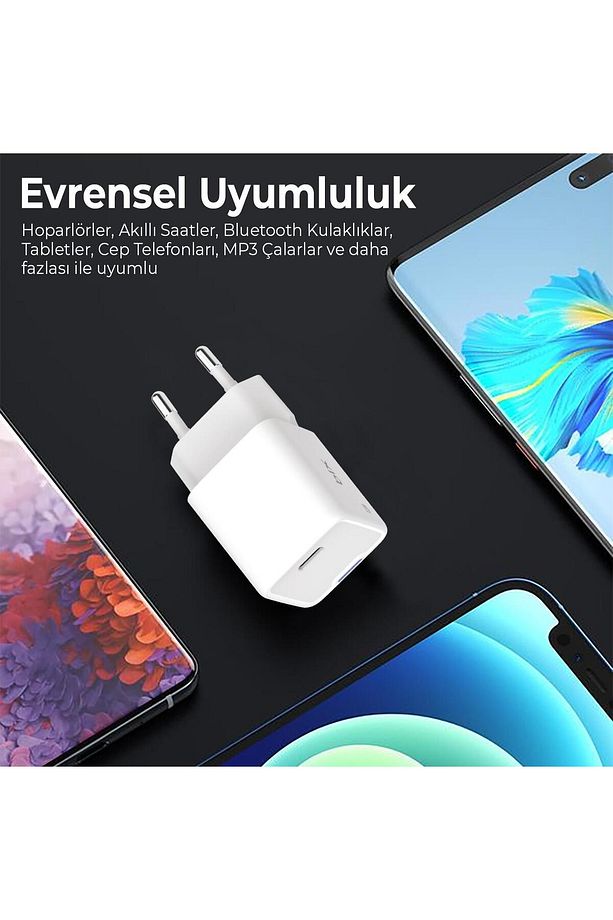 20w Gan Usb-c Hızlı Şarj Adaptörü Iphone, Android Ve Ipad Uyumlu Type-c Pd Şarj Aleti Beyaz - 5