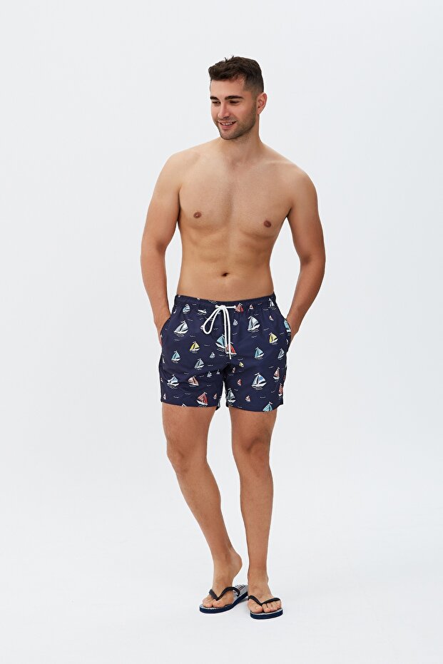 الإبحار منقوشة شورت السباحة - 1