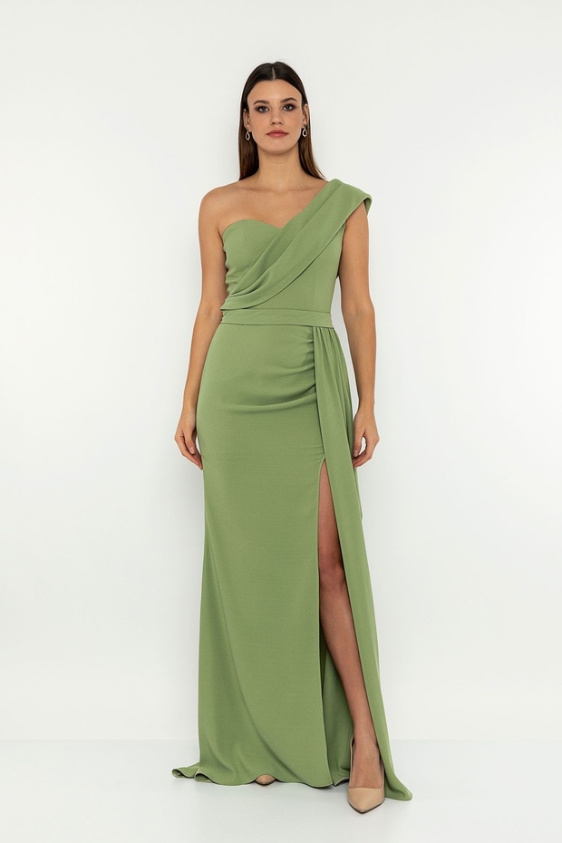 Tek Omuz Yırtmaçlı Abiye - 1