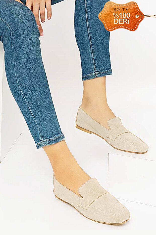 Women's Genuine Leather Suede Loafer Ballerina