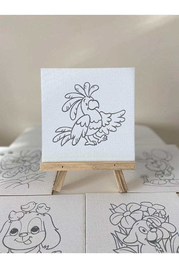 Şövaleli 6'lı Boyama Seti – 15x15 cm Resimli Boyama Seti - 6