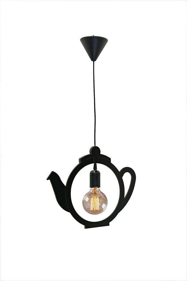 Kettle Çaydanlık Sarkıt Avize Modern Tekli Avize Retro Mutfak Cafe Otel Restaurant Tavan Lamba Çaycı - 5