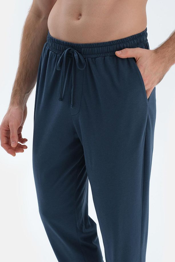Lacivert Jogger Paça Basıc Penye Modal Pantolon - 5