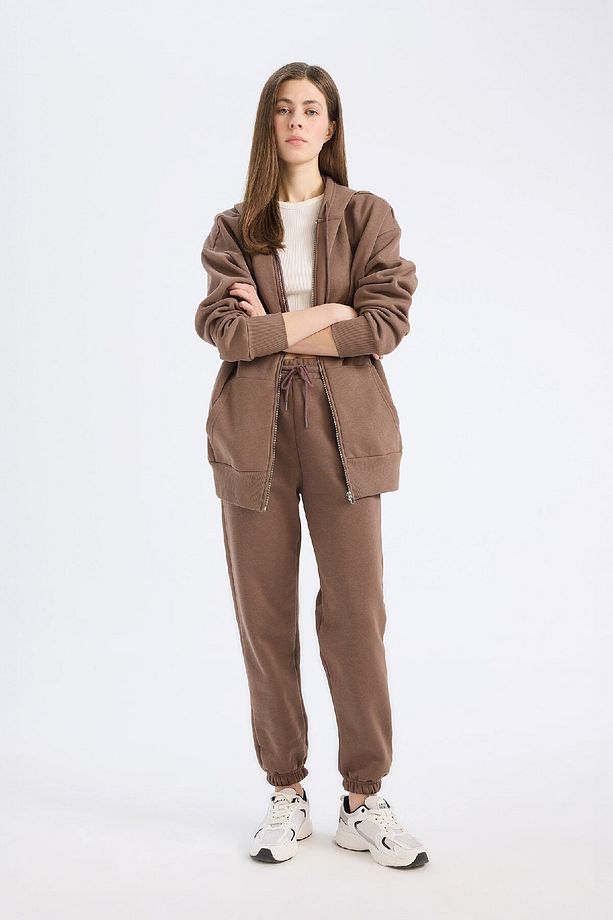 Standart Fit Kalın Jogger Eşofman Altı Bel Paça Lastikli Basic Düz Uzun Boy S7370az25sp - 3