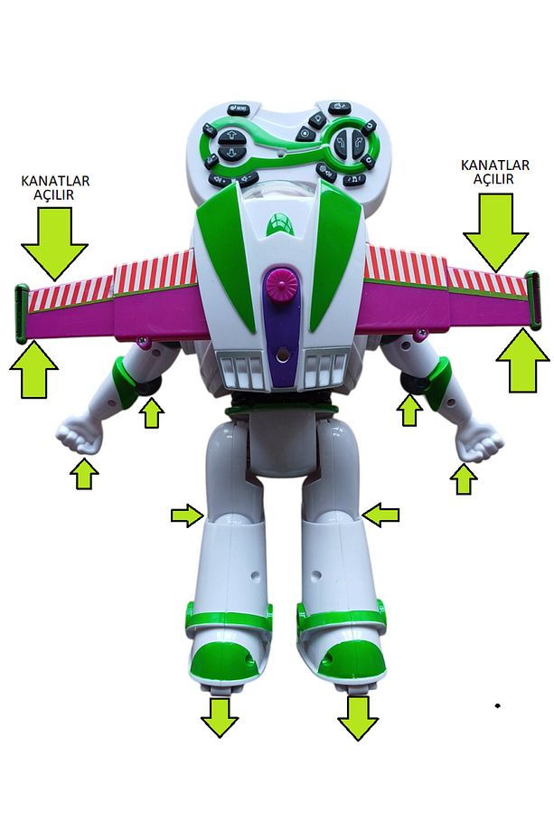 Buzz Lıghtyear R/c Oyuncak Hikayesi Toystory Uzaktan Kumandalı Robot Şarjlı Açılır Kanat - 2