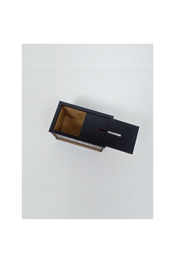 Ahşap Siyah Tip Box Kumbara Ve Bahşiş Kutusu Tipbox - 3